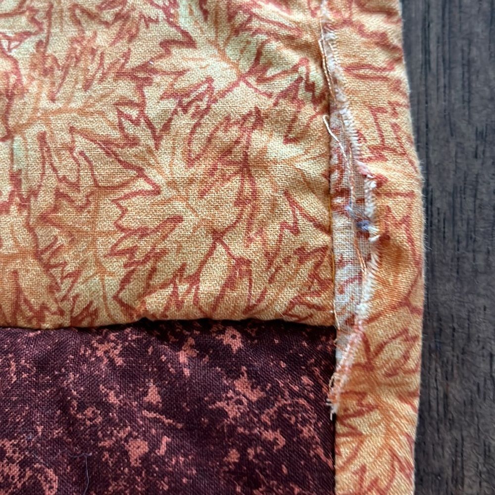 Reversible Quilted Runner & Custom Embroidered Square Brown Napkins - Picture 8 of 16